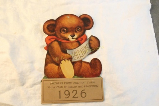 1926 "The Bear Facts" Wall Calendar 8" x 5.5"