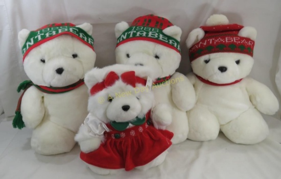 1985, 1986 (2) & 1996 Baby Girl Santa Bears