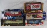 Diecast cars and banks in original boxes