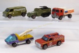 5 Hot Wheels Redlines- Fire Eater, Tow Truck