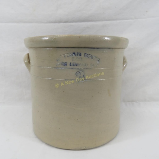 Ottman Bros Fort Edward NY 2 Gallon Crock