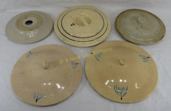 5 Stone ware lids