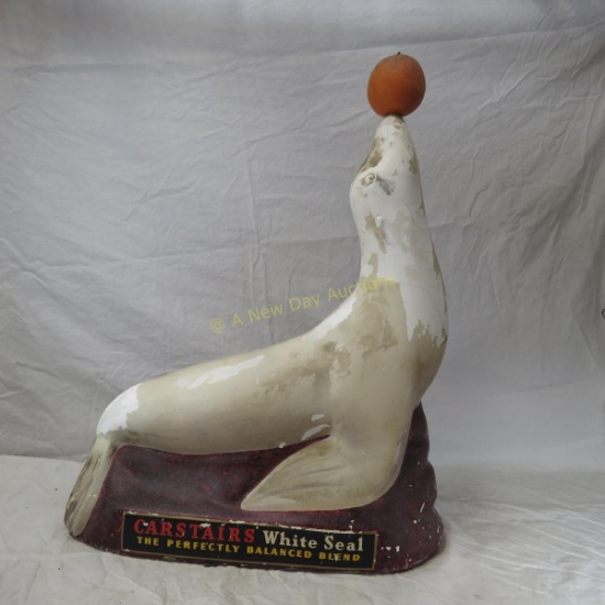 Carstairs White Seal Whiskey Chalkware Sculpture