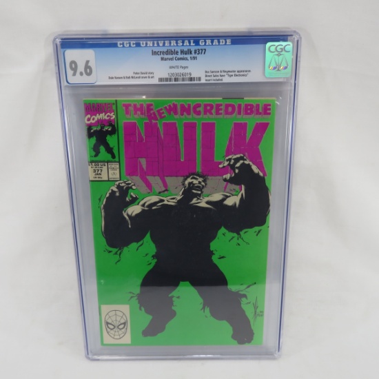 9.6 Graded CGC Incredible Hulk #377 Comic