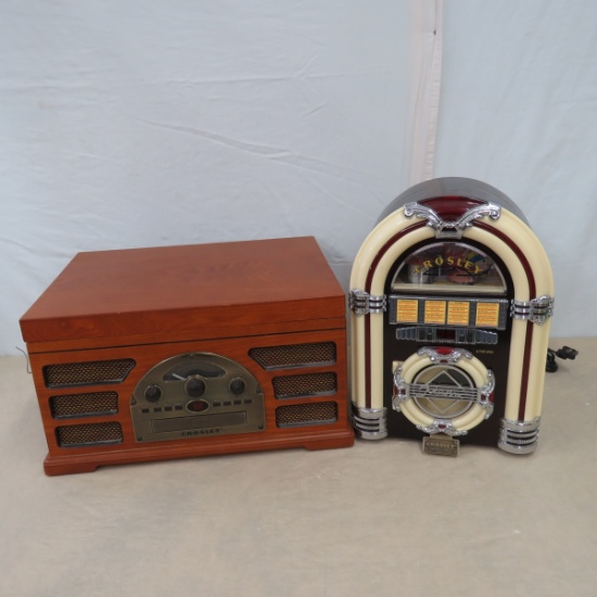 2 Crosley Disc, Cassette, LP Players Jukebox