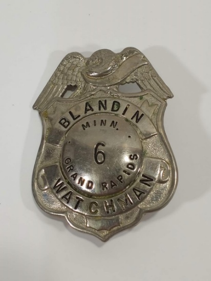 Vintage Blandin Grand Rapids 6 Watchman Badge