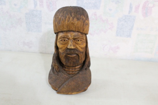 Wood Carving of Mountain Man 12" Tall