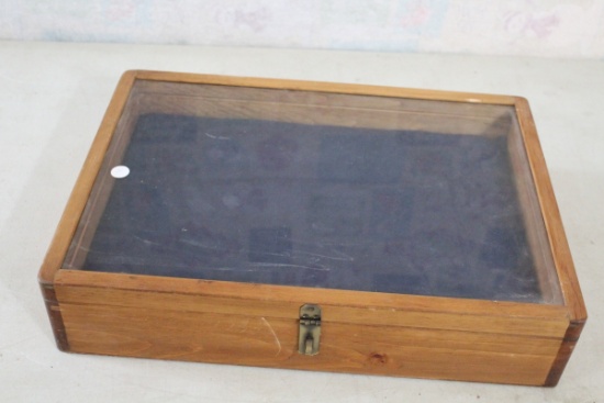 Large Wood Display Case 19 1/4" x 14" x 4"