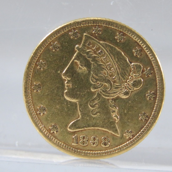 1898 $5 Gold Liberty Head Half Eagle