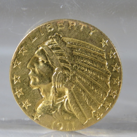 1911 $5 Gold Indian Head Half Eagle