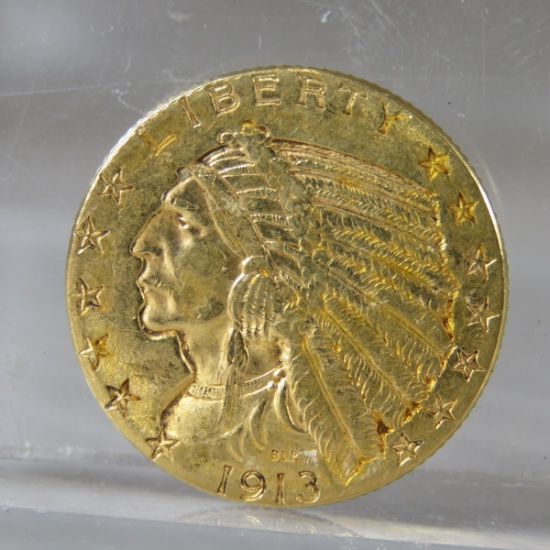 1913 $5 Gold Indian Head Half Eagle