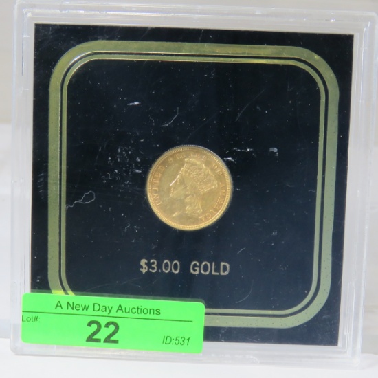 1854 $3 Gold Princess Head