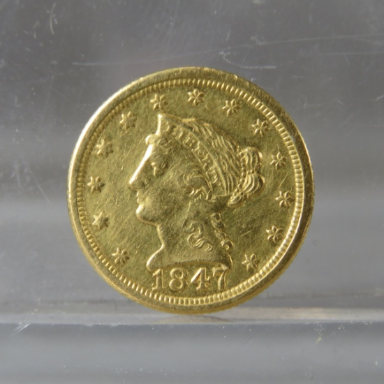 1847 O $2 1/2 Gold Liberty Head Quarter Eagle