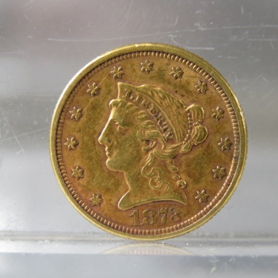 1873 $2 1/2 Gold Liberty Head Quarter Eagle