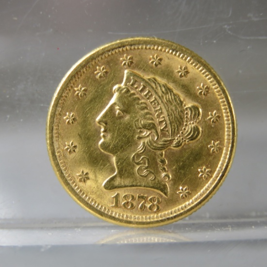 1878 $2 1/2 Gold Liberty Head Quarter Eagle