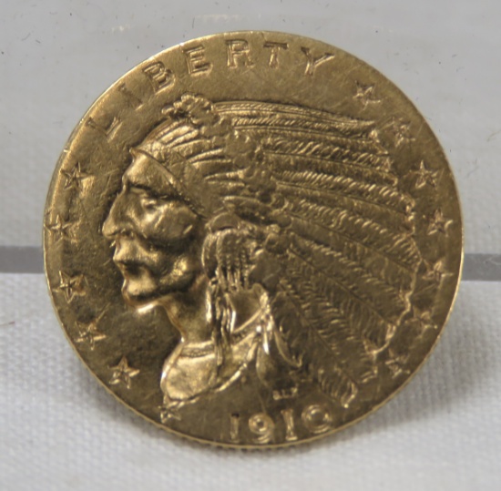 1910 $2 1/2 Gold Indian Head Quarter Eagle