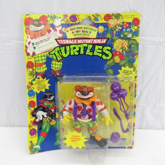 1992 TMNT Sealed Crazy Clownin' Mike Action Figure