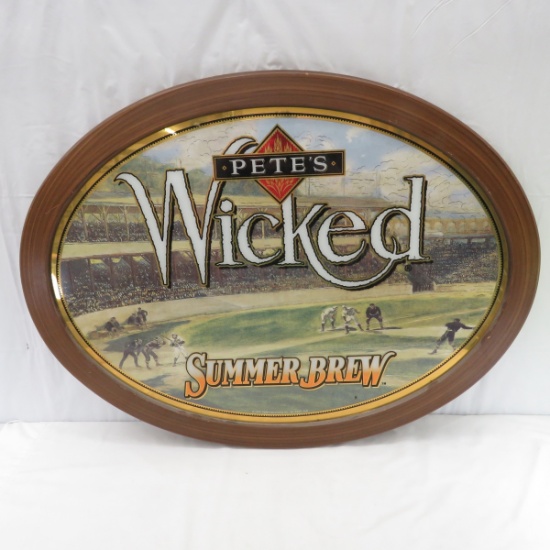 Pete's Wicked Summer Brew Oval Sign 28x37"