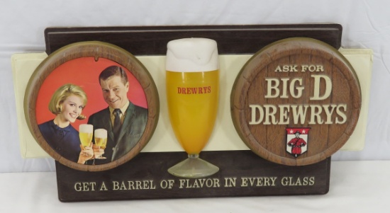 "Ask for Big D Drewry's" plastic sign 17x9x2"