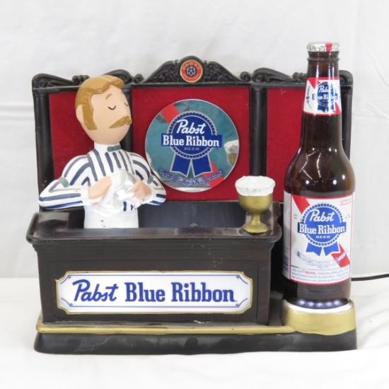 Pabst Bartender with Bottle light up sign 12x11x6"
