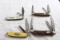 4 Pocket Knives 3 Blade Crown, 2 Blade