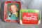 1948 Red Head Coca Cola Tray & Porcelain Sign