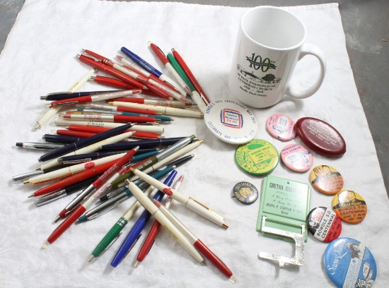 Large Lot Gas & Oil Advertising Pens, Coin purse