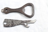 2 Antique Bottle Openers Wrench Advertising