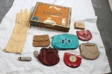 Wood Cigar Box full of Coin Purses, Matches