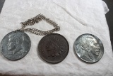 Novelty Metal Coin Paperweights & Necklace