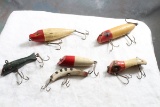 6 Old Wooden Fishing Lures 1 is marked