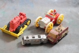 Old Toy Lot Tootsietoy Bus, Auburn Dozer