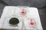 2 Grain Belt Beer Glass Advertising Ashtrays