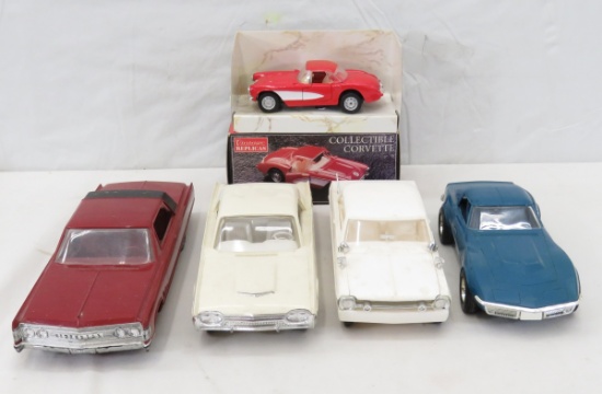 4 Vintage Car promo models 1:25 & 57 Vette replica