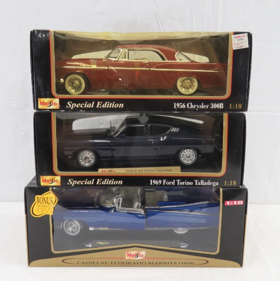 3 Maisto 1:18 Scale Diecast Models Cadillac More