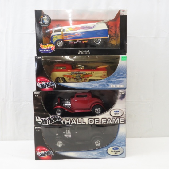 4 Hot Wheels 1:18 Scale Diecast Models VW, Ford