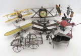 Decorative airplanes and other metal items