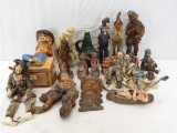 Assorted Figural Statues - Ceramic, Wood