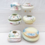 6 Antique Porcelain Hair Receivers- Limoges