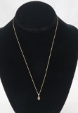 14kt gold necklace & emerald pendant 1.39gtw