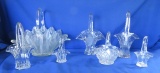 7 Vintage Crystal and Glass Baskets