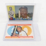 2 1960 Hank Aaron Topps Baseball Cards