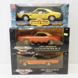 3 Ertl American Muscle 1:18 Scale Diecast Models