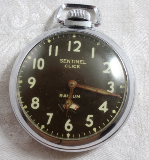 Sentinel Click Radium Pocket Watch Working