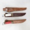 3 Western Knives with Sheaths