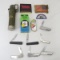 Pocket knives, military flashlight, lighter