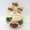 Watt Pottery Bean Pot with Lid & 3 Starflower