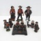 Cast Iron Figures & Ashtray Amish Family