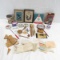 Vintage needlework, candy tins, wood parts & more