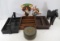 Black Folk Art Wood Horse, Garden Carriers & More